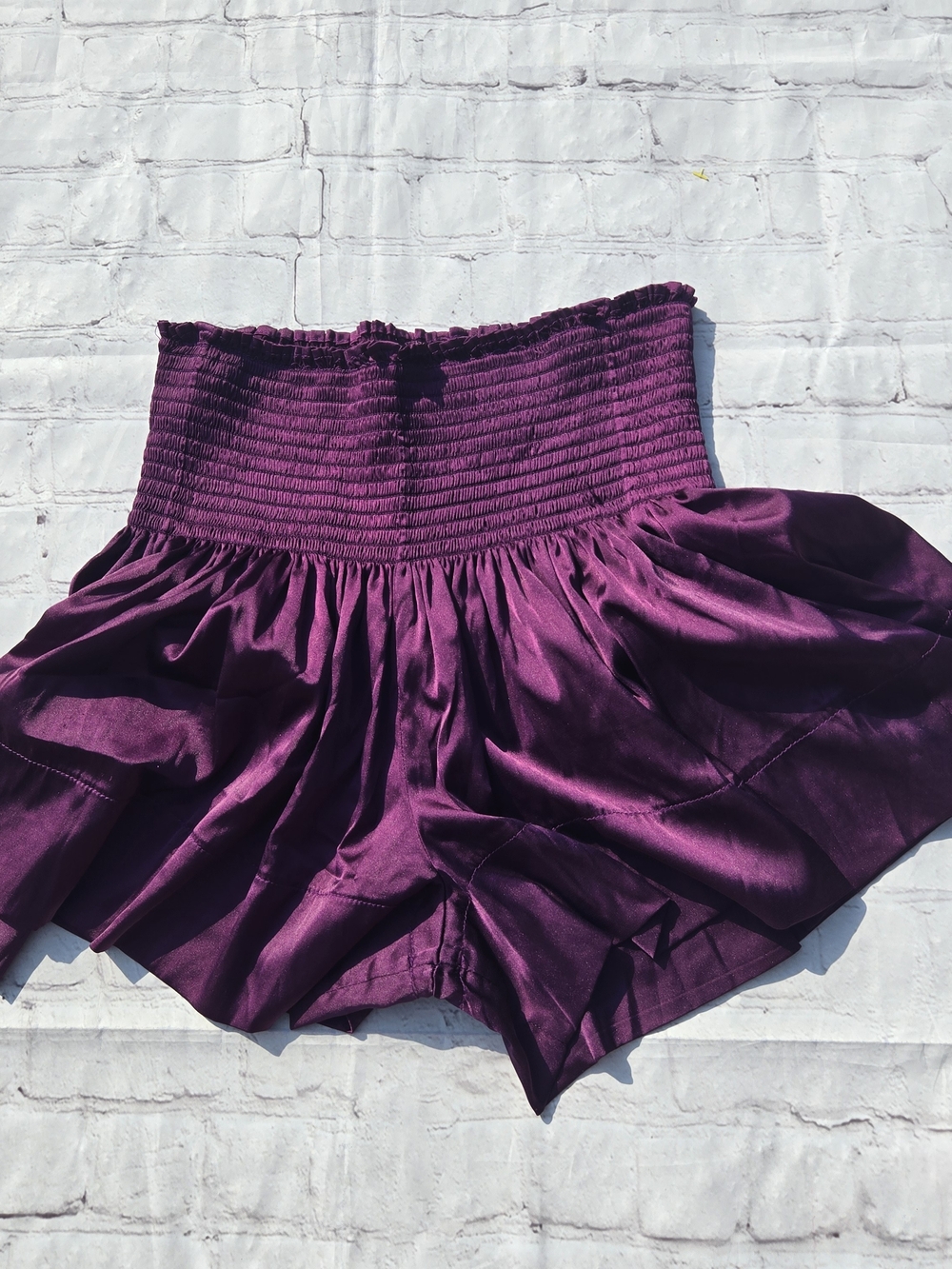 Natural Life Smocked Waist Plum Purple Flowy Pull On Daisy Shorts M